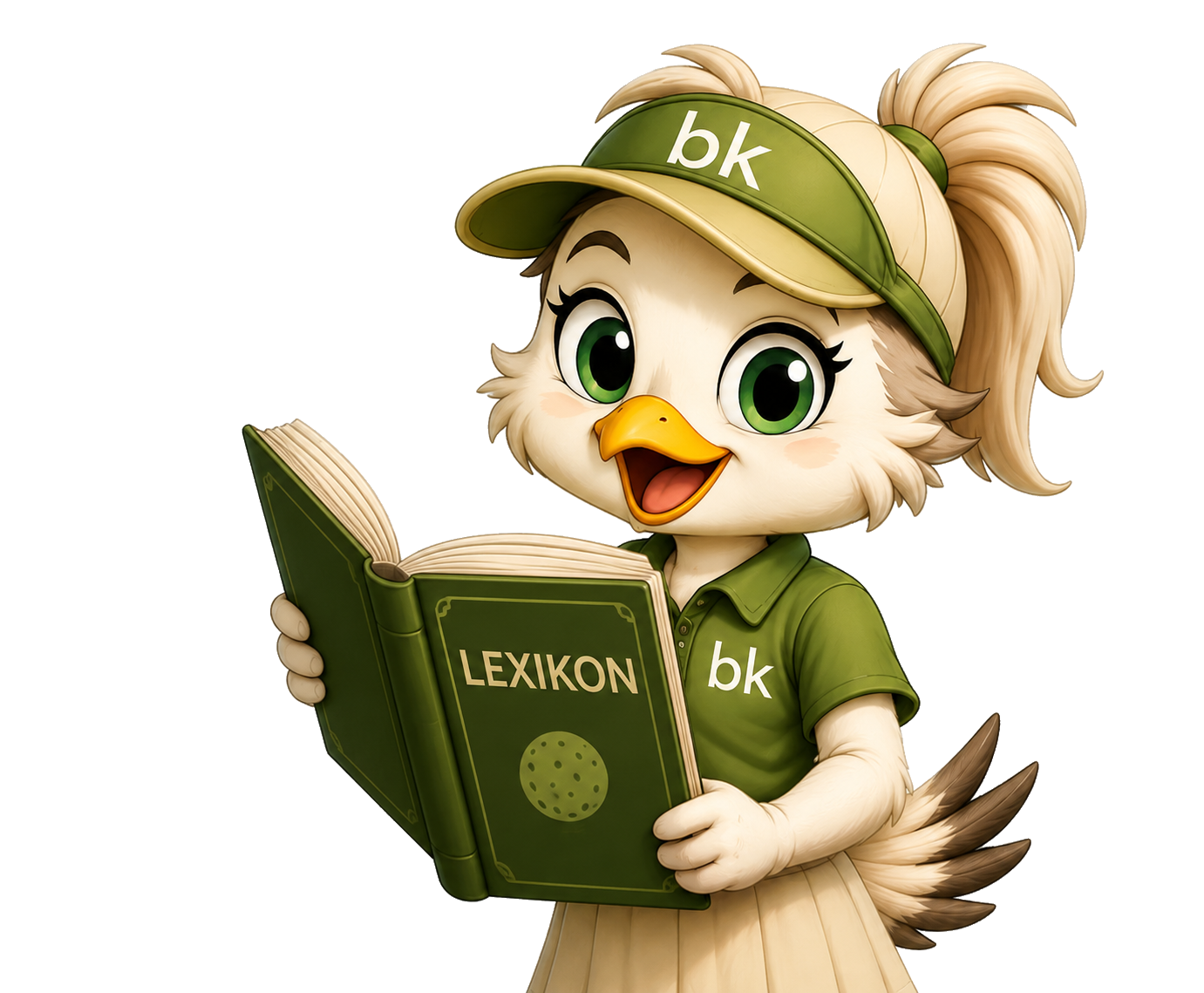 Lena liest im Golf-Lexikon